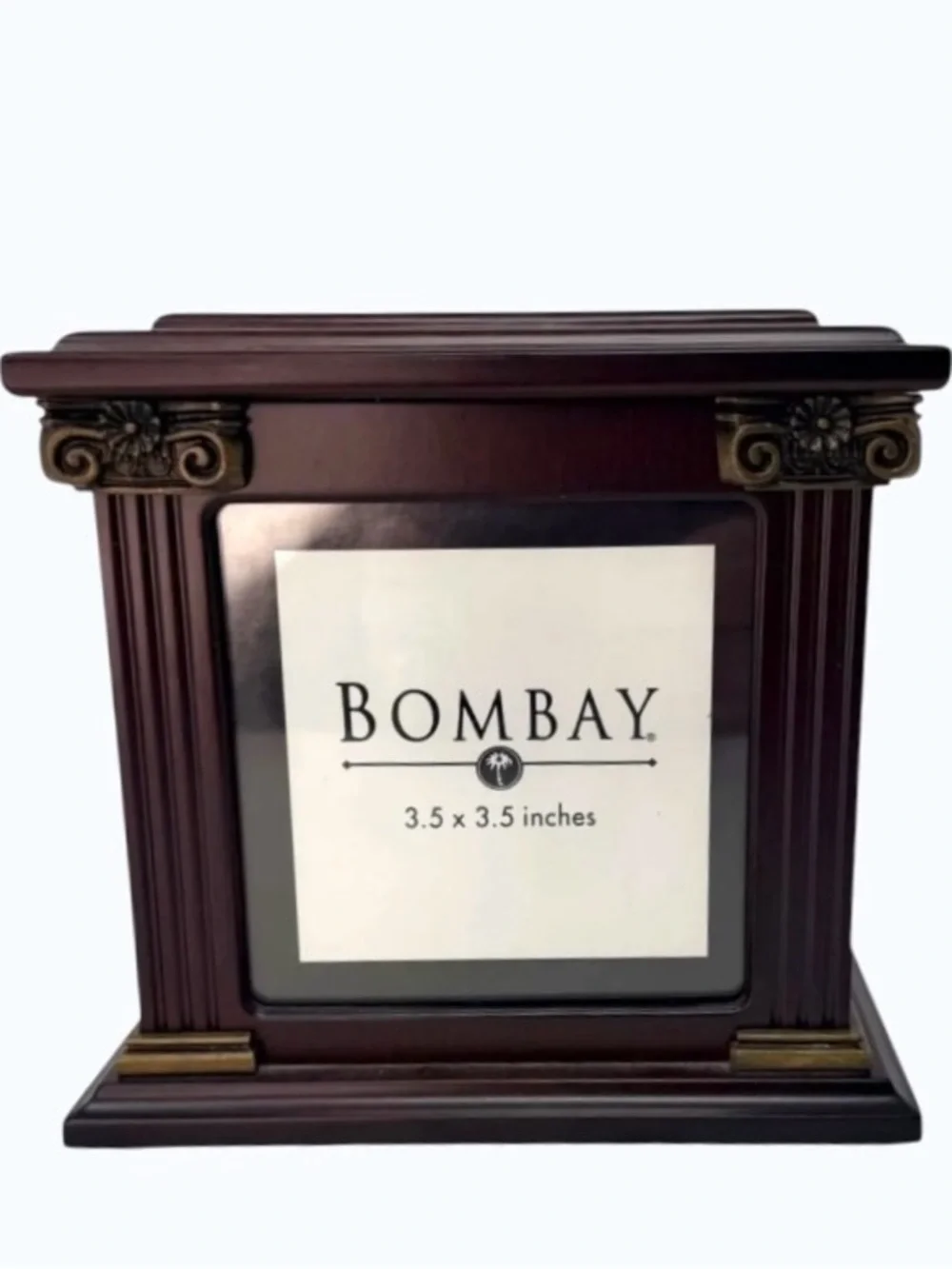 Vintage Bombay Wood Photo Frame Cube Hinged Keepsake Box